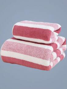 1条粉色简约涤纶纤维浴巾，尺寸为70*140厘米或34*75厘米，可作手巾/面巾使用，吸水性强，速干柔软，适用于浴室、酒店、健身房、旅行、派对、节日礼物、户外露营、海滩、沙龙、水疗中心等场所。 - 粉紅色 - 查看 3