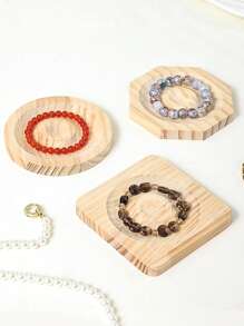 1 件珠宝展示托盘、珠宝收纳盒、手链展示架、手链收纳盘、木制珠宝手链展示架、用于手链和小饰品的珠宝展示架，重返校园 - 實木色 - 查看 5