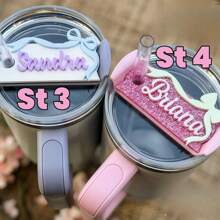 RIBBON, Tumbler Name Plate, Tumbler Name Tag, Name Plate Cup, Love, Girly, Custom Tumbler, Multi-Functional, Adjustable, Durable, Ornamental, Reusable, Exquisite, Adorable, High-Quality, Modern, Colorful, Cute, Comfortable, Stylish, Custom, Personalized, Unique, Ideal Gifts For Him, Ideal Gifts For Her, Boyfriend, Girlfriend, Dad, Mom, Family, Friends, Son, Daughter, Office, Tea Room, School, Home, Home Refresh, Customized Water Bottle & Cup Accessories - 彩色 - 查看 3