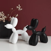 1 pieza Estatua de perro globo de resina, decoración moderna del hogar para sala de estar, dormitorio, estantería, escritorio, estatua de arte animal minimalista, mejor regalo