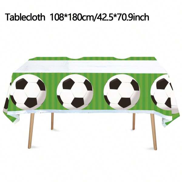 1 Pieza Mantel con tema de fútbol para el Día de la Apertura, suministros y accesorios para la primera fiesta de cumpleaños de fútbol