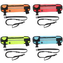 New Reflective Pet Running Waist Pack Leash, Elastic Dog Running Leash, Anti-Pulling & Short Lead