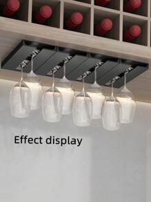 1/2 piezas Soporte colgante para copas de vino, Soporte de pared para copas de vino, Organizador de copas de vino sin taladrar para cocina - Multicolor - Ver 2