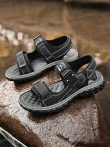 New Summer Men Shoes Sandals, Comfortable Breathable Sports Shoes Beach Shoes, Indoor/Outdoor Double Use Anti-Slip Soft Bottom Slippers - Black - View 7