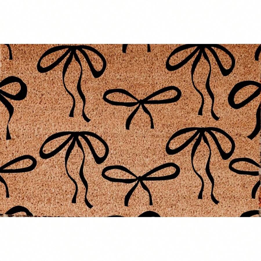 Print Bow Print Doormat - 16"X24" Front Door Mat - Welcome Matt Outdoor, Entry Rug, Porch Decor, Outdoor Rugs, Stylish Front Door Mat For Outside Entrance - Perfect Welcome Mat For Your Home - Black - View 1