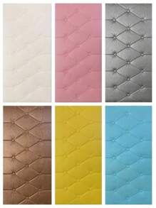 35cm*70cm 3D Embossed Foam Wallpaper With Imitation Leather Grain, Soft And Textured(Thickness 0.4cm/0.16in), Self-Adhesive Foam Wall Sticker, Reusable And Cuttable, Bedroom Decorative Background, Soundproof And Thickened Wall Covering, Bedside Soft Package, Waterproof, Moisture-Proof, Dust-Proof And Collision-Proof Sticker