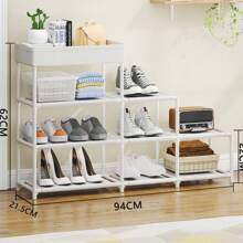 Estante organizador multiusos para zapatos y almacenamiento, diseño moderno - Blanco - Ver 1