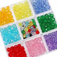 500 件 8 毫米刻面圆形 AB 亚克力珠子，适用于珠宝制作，透明水晶珠子耗材 - 切面珠 - 查看 3