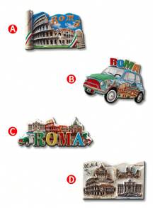 1 件罗马旅游纪念品冰箱贴，3D 浮雕磁贴，地标卡通立体磁贴