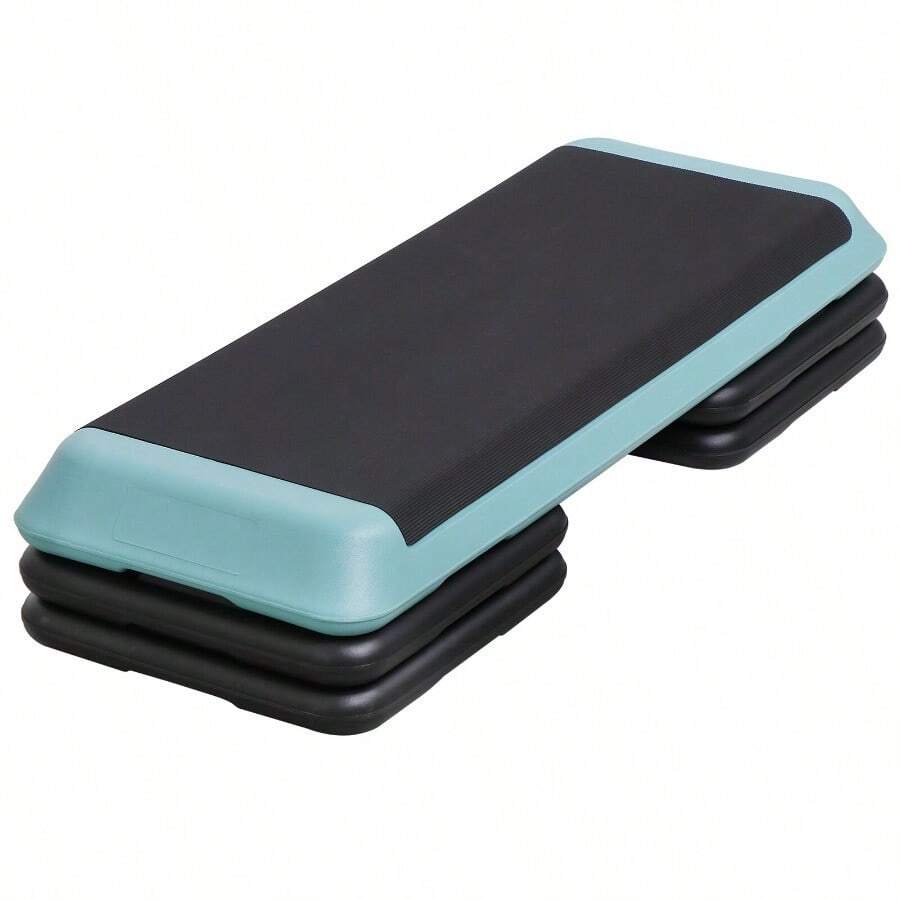 43'' Exercise Aerobic Step Platform Adjustable Fitness Stepper W/4 Risers Green