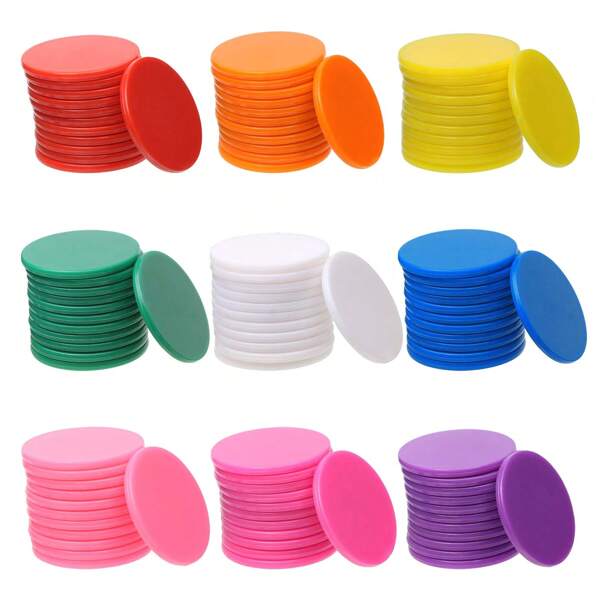 100/200pcs Counters 1.9CM Acrylic Counting Chips Disks Markers For Bingo Poker Game Tokens