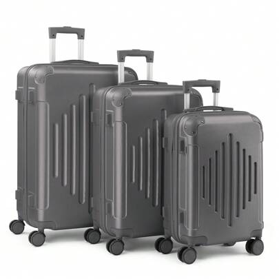 3 Piece Travel Suitcase With Corner Protectors, 20/24/28 Inch, Durable Hard Shell, 360 Degree Spinner Wheels, Multifunctional, Large Capacity, Lightweight, Fashionable Multicolor