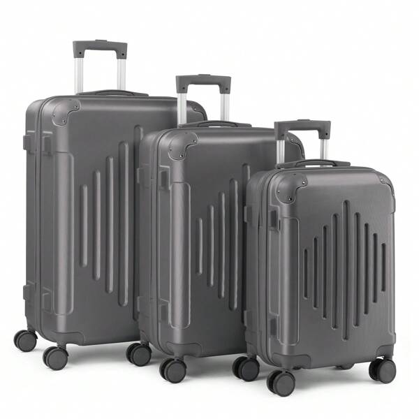 3 Piece Travel Suitcase With Corner Protectors, 20/24/28 Inch, Durable Hard Shell, 360 Degree Spinner Wheels, Multifunctional, Large Capacity, Lightweight, Fashionable Multicolor
