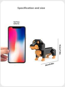 2100pcs DIY Mini Building Blocks Set - Sausage Dog, Pet Building Blocks Set, Decorative Animal Model, Suitable For Holiday Gifts, Room Decor, Christmas, Halloween, DIY Collectible