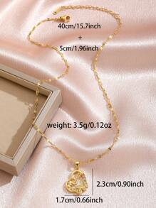 1pc Elegant Rhinestone Butterfly Heart Pendant Necklace, Mother's Day Gift - one-size - View 3