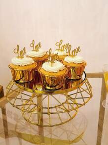 30/50 件圆形铝箔纸杯蛋糕衬垫，不粘防油涂层烘焙杯，耐热铝箔杯，甜点桌烘焙用具，适合生日、婚礼、派对的厨房烘焙工具 - 金色 - 查看 7