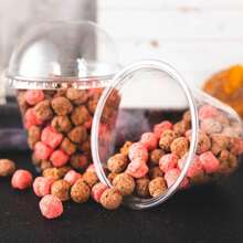 100/60/40个装 250毫升/9盎司透明塑料杯，带圆顶盖，甜点杯，一次性纸杯蛋糕杯，派对杯，饮料塑料杯，纸质纸杯蛋糕衬垫，适合派对和日常使用 - 透明 - 查看 8