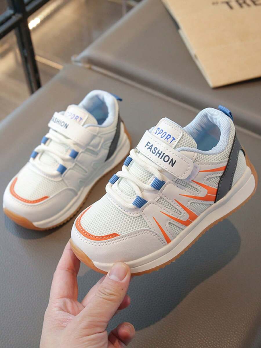 幼儿儿童 2025 年春季新品百搭网眼休闲运动鞋，适合男孩和女孩 - 藍色 - 查看 1