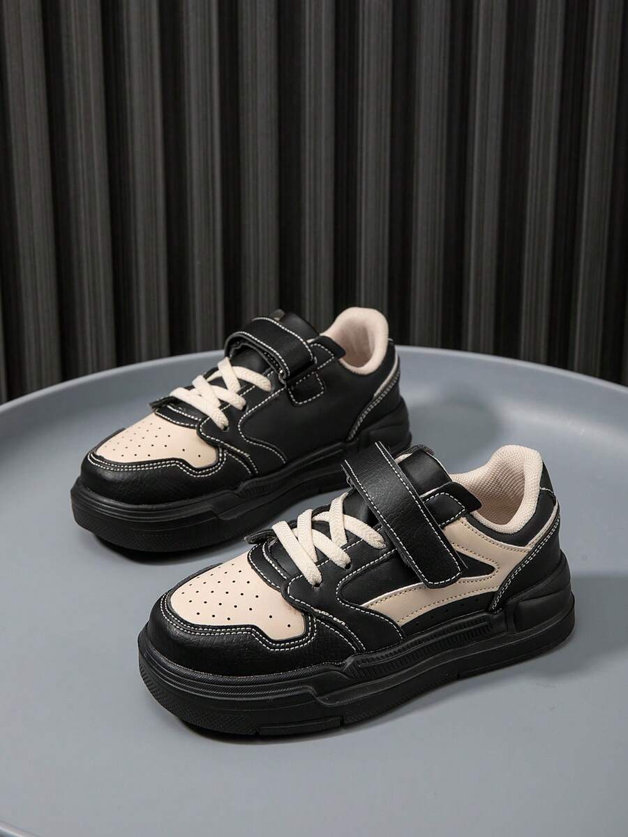 1 双儿童彩色运动鞋休闲滑板鞋，透气弹性柔软减震轻便防滑耐磨，适合男孩和女孩