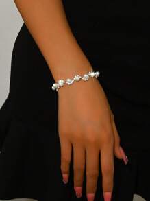 1 pieza Precioso brazalete de mujer con cristal y brillantes