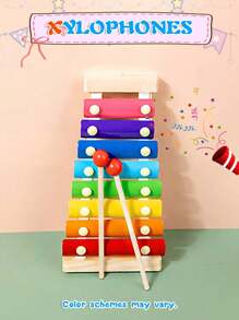 5-In-1 Wooden Toy Set: Percussion Instrument, Piano, Clock, Caterpillar, Beaded Puzzle, Music Educational Toys For Boys And Girls