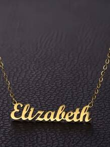 1pc Customized Name Necklace, Gold/Silver Stainless Steel Personalized Simple DIY Pendant Necklace, Suitable For Daily Wear, Party, Christmas, All Season Elegant And Hip-Hop Style - Gold - View 8