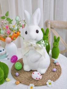 1PC Easter Rabbit Green Artificial Moss Rabbit Spring Plush Rabbit Easter Decoration Outdoor Garden Living Room Fireplace Home Decoration