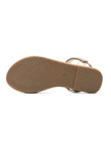 Girls Sandals Classic Open Toe Braided Flat Sandals Summer Dress Shoes - Gold - View 7