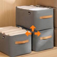 1 pièce Boîte de rangement élégante - Légère, portable et spacieuse. Organisateur de garde-robe avec poignées pour un transport et un rangement faciles - Parfait pour le placard, la chambre à coucher et l'organisation de la maison