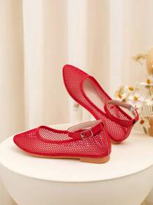 Fashionable & Comfortable Versatile Parent-Child Student Casual Net Sports Shoes For Spring/Summer - Red - View 2