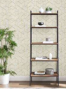 1 rol wit basis goud geometrisch 3D-effect behang, waterdicht, hittebestendig behang, keuken- en badkamermuursticker, formaat: 45,5 x 99,5 cm. Kamerdecoratie Woondecoratie Muurdecoratie Badkamerdecoratie Slaapkamerdecoratie Kamerdecoratie Spullen Woonkamerdecoratie Huisdecoratie Woondecoratie Woonkamer Muurkunst Stickers Muurstickers