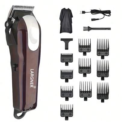  LARGNER Smart Rechargeable Multi-Functional Electric Haircut Kit, USB Charging Sideburns Engraver, Shaver, Nose Hair Trimmer, Portable Travel Set, Super Long Battery Life, Ideal Gift For Boyfriend, Father's Day