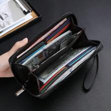 CarrKen New Crocodile Embossed Men's Clutch Bag Multi-Functional Patchwork Contrast Color Zipper Large Capacity Phone Wallet Wallet Purse Wallet Long Wallet Wristlet Wallet