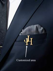 Customized Initial Brooch, Personalized Couple Letter Wedding Brooch, Stainless Steel Lapel Pin For Gentlemen, Groomsman Brooch, Teacher's Day Gift, Fashionable Jewelry For Men