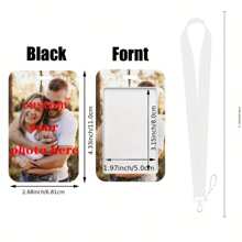 1 件定制双面身份证夹，带挂绳 - 塑料徽章夹 - 耐用、防水、坚固的 ABS 材质 - 适合情侣、护士、教师、学生、办公室、医务人员、母亲节、万圣节、圣诞节、复活节 - 理想的节日礼物