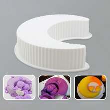 月亮形硅胶模具，适用于慕斯蛋糕、布丁、甜点、法式海绵蛋糕、糖果、糕点、星形和月饼模具 - 彩色 - 查看 4