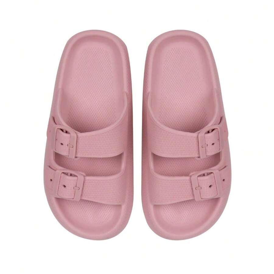 Sandalias de Almohada para Mujer – Suela Gruesa, Hebillas Ajustables, Diseño Moderno y Cómodo - Rosa - Ver 1