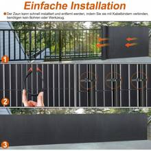 JOIEYOU Sichtschutzmatte PVC Sichtschutzzaun Sichtschutz, Balkonverkleidung Sichtschutz mit Kabelbindern Privatsphäre PVC Zaun Windschutz Blickdicht - Grau - Übersicht 5