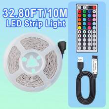 1 Stück 1M/2M/3M/5M/10M/15M LED-Strip-Leuchten für Schlafzimmer mit 44 Tasten Fernbedienung, RGB-Farbwechsel-LED-Lichterkette, Schlafzimmer-Lichterkette, Wohnzimmer Zuhause Valentinstag Party Hochzeit Dekoration