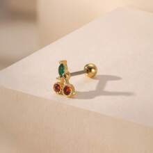 1 peça de brincos de zircônia cúbica colorida e estilosa com frutas, joia de festa doce e chique para mulheres, brincos de 20g, presente de Dia das Mães, presente de Halloween - Ouro amarelo - Ver 6