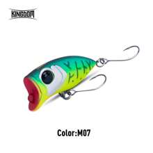 Kingdom Micro Minnow 顶水钓鱼饵 2.4 克 35 毫米 Z-Action 硬饵高品质浮动波帕单钩用于鲈鱼梭子鱼 - 彩色 - 查看 15