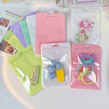 50 个 4.13 X 5.91 英寸密封包装袋，悬挂珠宝自粘袋，适用于电缆、化妆品、美甲、睫毛、全息包装、可重复使用的礼品袋