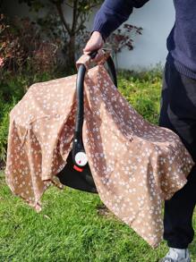 1件装舒适遮阳罩，哺乳罩，婴儿汽车座椅遮阳篷（男女通用），轻便婴儿汽车座椅罩 - 彩色 - 查看 3