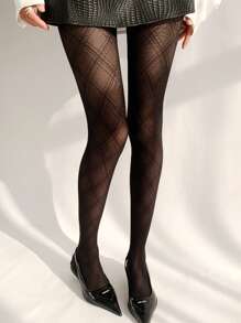 1 件性感女士半透明黑色紧身裤，适合节日派对 - 彩色 - 查看 3