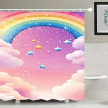 4pcs Shower Curtain Non-Slip Carpet Set, Wedding Date Floral Elements, Toilet Lid, Bath Mat - Includes 12 Plastic Hooks - Waterproof Polyester Fabric, Quick Drying, Non-Slip, Ring Top, Machine Washable Home Decor, Shower Decor Accessories,