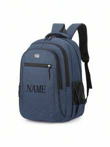 1Pc Customized Large Capacity Backpack For Autumn And Winter, Men's And Women's Student Computer Bag, Multi Pocket Waterproof And Wear-Resistant Commuting Backpack, Valentine's Day Gift,Back To School, For Business Casual Office Travel Student Men - Multicolor - View 3