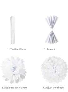 12PCS Colorful Paper Flower Party Decorations, Easter Macaron Paper Flower Pom-Poms For Hanging Decor, Birthday Party Table Decorations - Multicolor - View 4