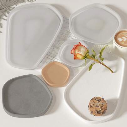1pc Asymmetrical Silicone Tray Mold, DIY Epoxy Resin Plaster Jewelry Dish Casting Mold, Suitable For Home Decor Trays, Handmade Gift Making