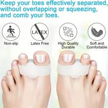 4pcs Silicone Toe Separator - Non-Slip, Latex-Free Toe Separators For Foot Alignment, Soft & Comfortable Toe Spreaders, Suitable For Day & Night Use, Toe Separators For Casual Wear