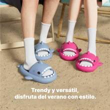 Shark Slippers – Zapatillas Unisex de Dibujos Animados, Pantuflas de Casa y Sandalias de Playa, Suaves y Divertidas - Rosa Roja - Ver 5